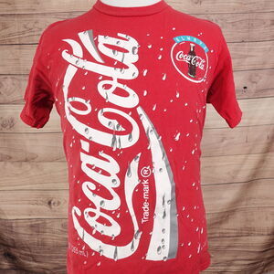 VINTAGE COCA COLA COKE AOP 1994 SODA PROMO USA MADE TSHIRT SZ L 90s